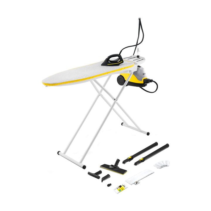 Комплект Парочистачка Karcher + Ютия 4 EasyFix с маса за гладене, 2000W, 3.5 бара, 1.3 л