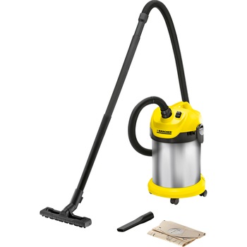 Aspirator umed/uscat Karcher WD 2 Premium, 1000W, 20L, inox , Negru/ Galben Aspirator umed/uscat Karcher WD 2 Premium, 1000W, 20L, inox , Negru/ Galben