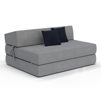 Saltea pliabila pentru copii/adolescenti tip canapea Spij zdrowo Alex, Gri deschis/Bleumarin Saltea pliabila pentru copii/adolescenti tip canapea Spij zdrowo Alex, Gri deschis/Bleumarin