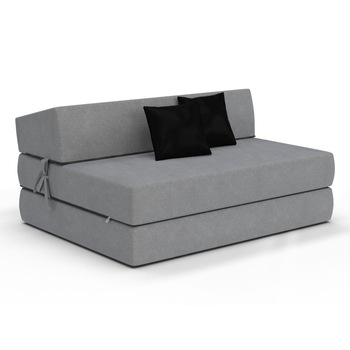 Saltea pliabila pentru copii/adolescenti tip canapea Spij zdrowo Alex, Gri deschis/Negru Saltea pliabila pentru copii/adolescenti tip canapea Spij zdrowo Alex, Gri deschis/Negru