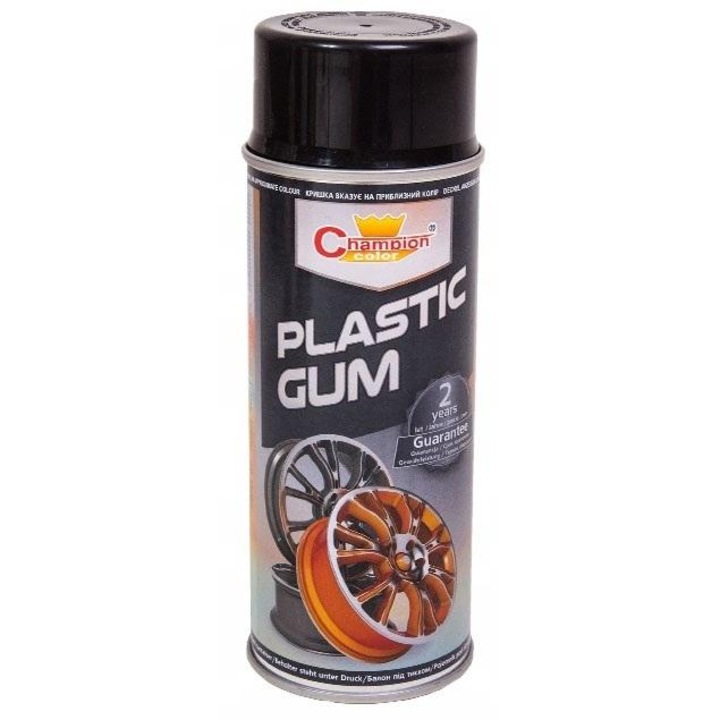 Spray Vopsea Cauciucata pentru Jante, culoare Neagra, 400ml, Champion Color