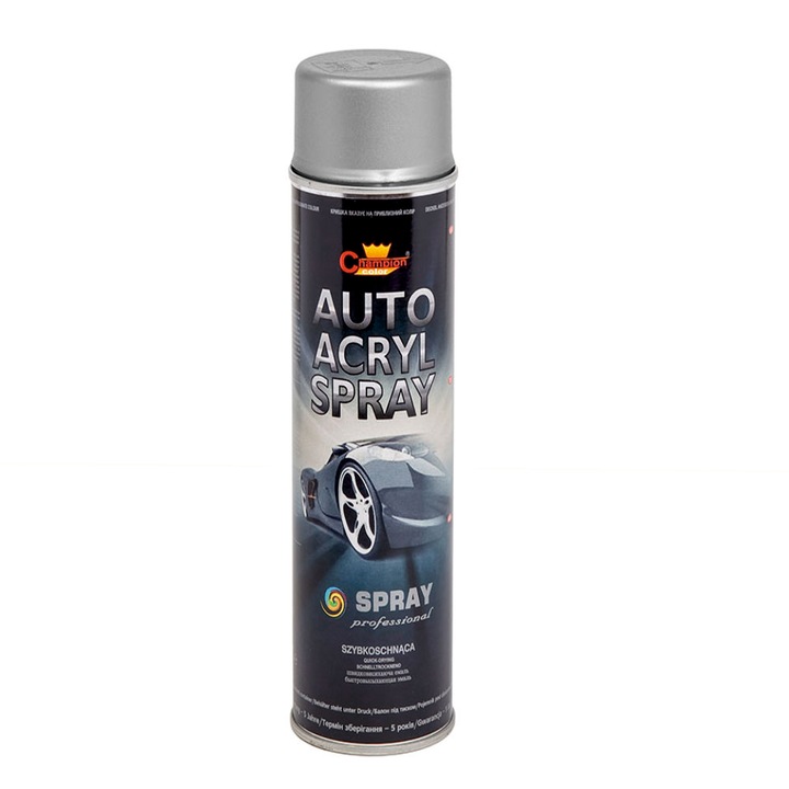 Spray vopsea, Champion Color, 500ML, acrilic profesional argintiu