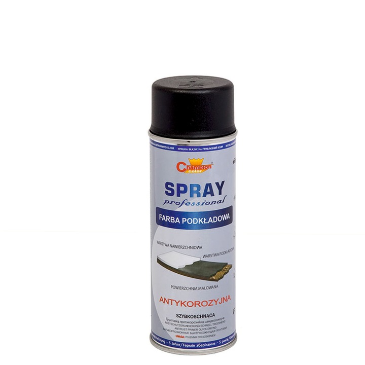 Spray grund 400ML, negru mat, RAL 9011