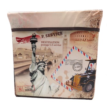 Cutie depozitare, pliabila, 30 cm lungime/ 30 cm latime/ 30 cm inaltime , desen U.S. Cutie depozitare, pliabila, 30 cm lungime/ 30 cm latime/ 30 cm inaltime , desen U.S.