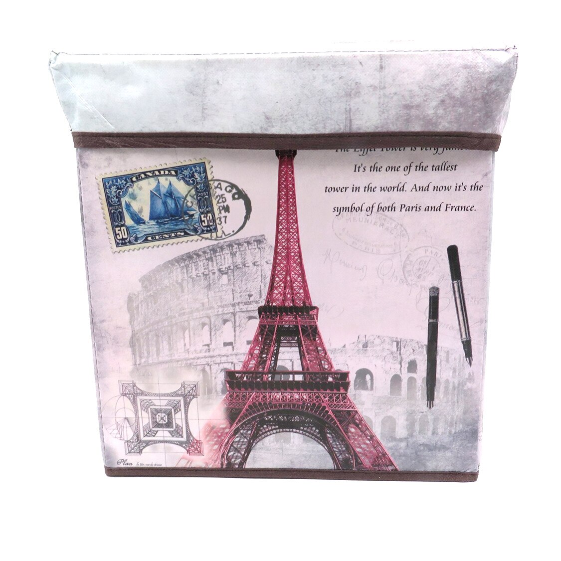 Cutie depozitare, pliabila, 30 cm lungime/ 30 cm latime/ 30 cm inaltime, desen paris