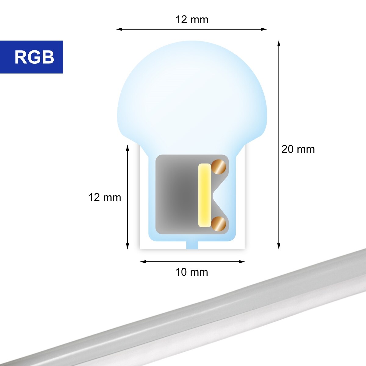 Furtun Luminos LED Neon Flexibil, ECD Germany, Tub, Rola 7 M ...