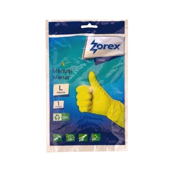 Set 10 Manusi Menaj din Cauciuc Zorex Clasic, Marimea L, Culoare Galbena Set 10 Manusi Menaj din Cauciuc Zorex Clasic, Marimea L, Culoare Galbena