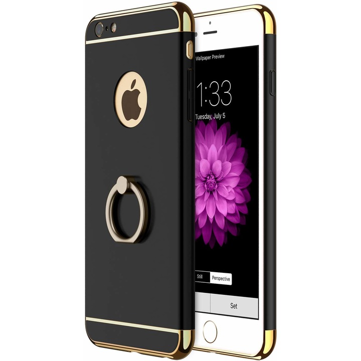 Кейс за Apple iPhone 6/6S, GloMax 3in1 Ring PerfectFit, черен