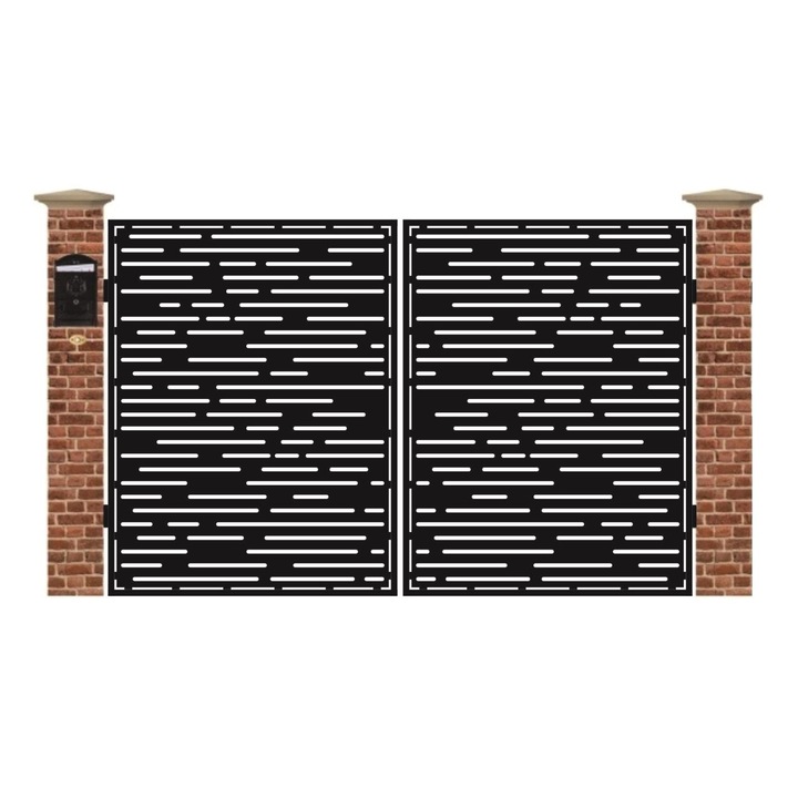 Poarta acces auto mica din tabla debitata cu plasma LINEA 3000x1940 mm