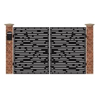 Poarta acces auto mica din tabla debitata cu plasma LINEA 3000x1940 mm
