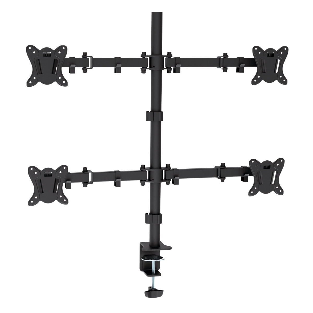 Suport 4 monitoare, Omega 45065, 13''-27'', inaltime maxima 400mm, rotatie 180° si inclinatie 70°, VESA 75x75 si 100x100, max.8 kg, negru