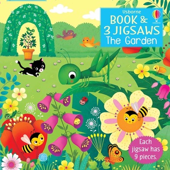 Carte cu 3 puzzle-uri, the Garden, book and 3 jigsaws, usborne 3+ Carte cu 3 puzzle-uri, the Garden, book and 3 jigsaws, usborne 3+