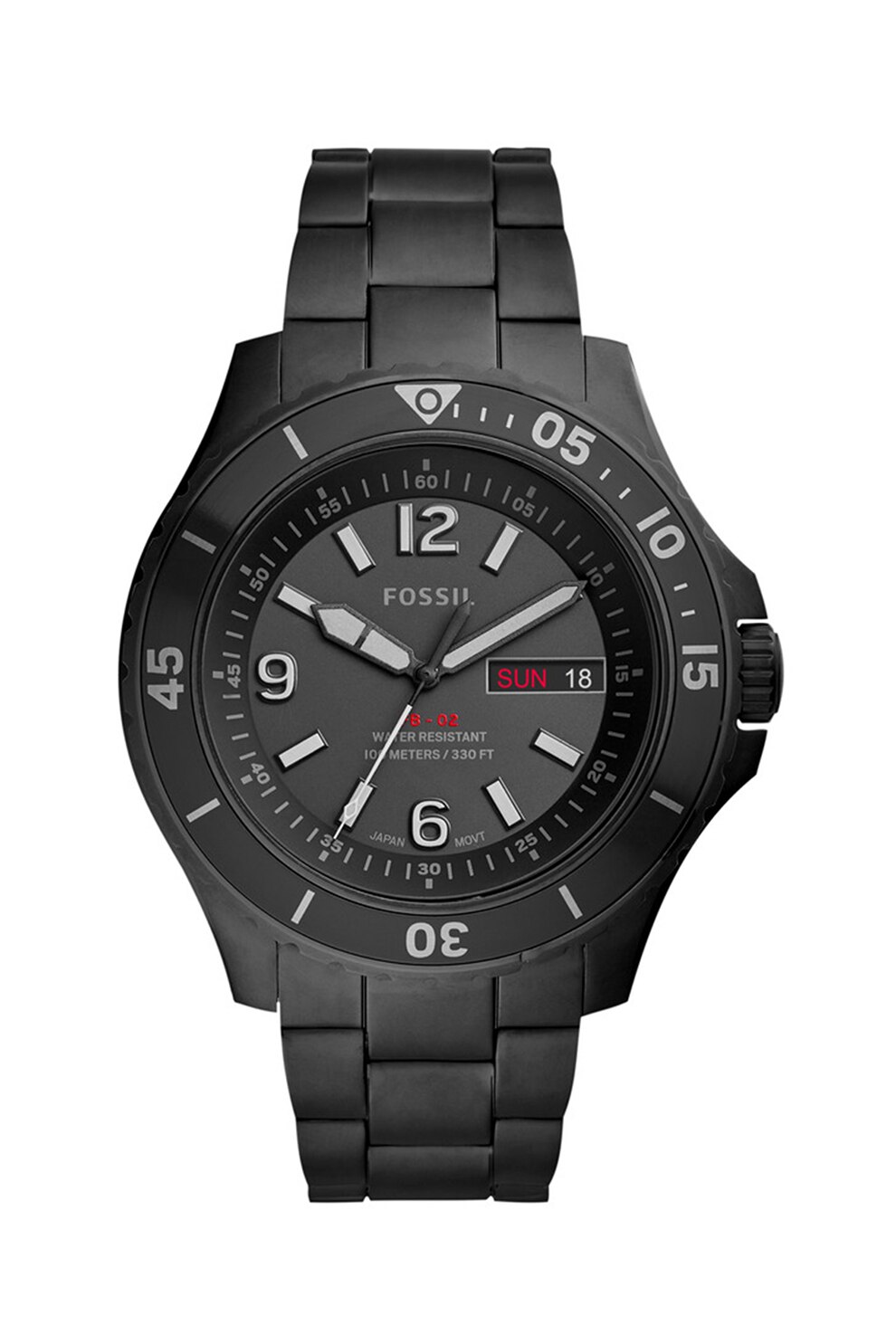 Fossil, Ceas quartz cu bratara din otel inoxidabil, Negru