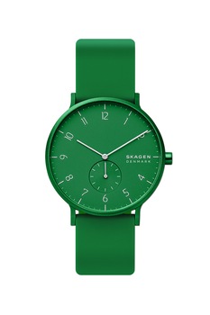 Skagen, Ceas analog cu o curea din silicon, Verde Skagen, Ceas analog cu o curea din silicon, Verde