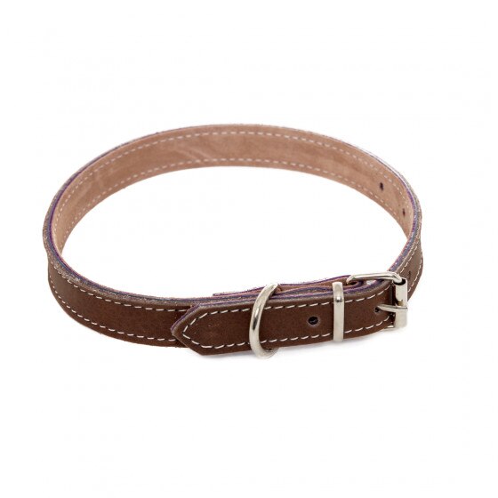 Zgarda din piele 1.5/50 cm, Maro