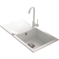 pachet chiuveta granit cu scurgator si baterie kring compozit granit 780x440mm adancime 170mm reversibila montare pe blat alb imagen 4_0_
0