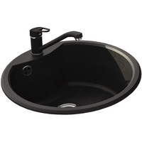 Pachet chiuveta granit cu baterie bucatarie Kring, compozit granit, 480mm, adancime 180mm, montare pe blat, negru