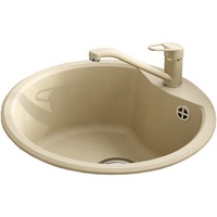 Pachet chiuveta granit cu baterie bucatarie Kring, compozit granit, 480mm, adancime 180mm, montare pe blat, bej