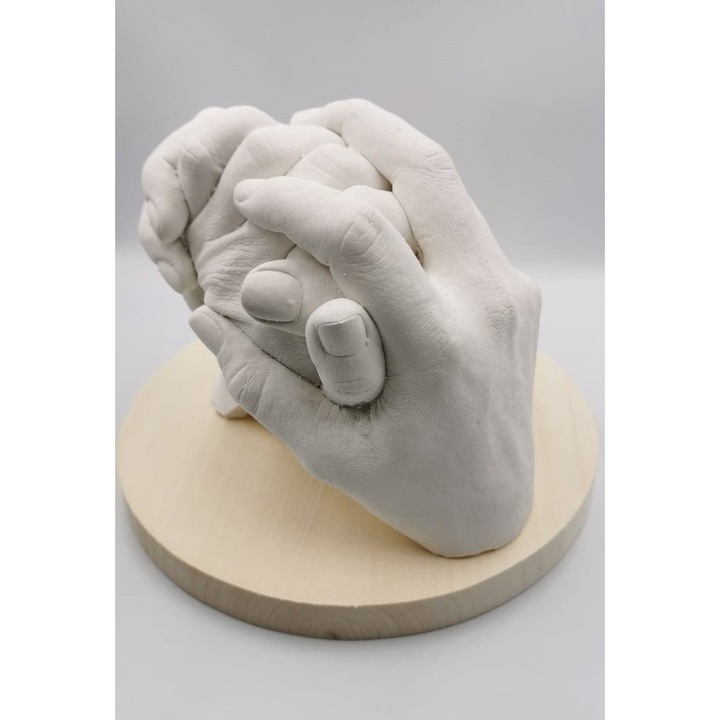 Семеен комплект модели ръце, 3D, 2 ръце за възрастни + 1-2 ръце за деца + дървена опора