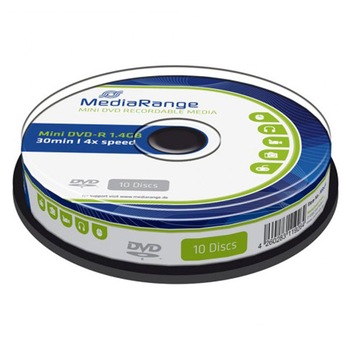 Mini DVD-R MediaRange , 1.4Gb, 30MIN, 4X , 10 bucati Mini DVD-R MediaRange , 1.4Gb, 30MIN, 4X , 10 bucati