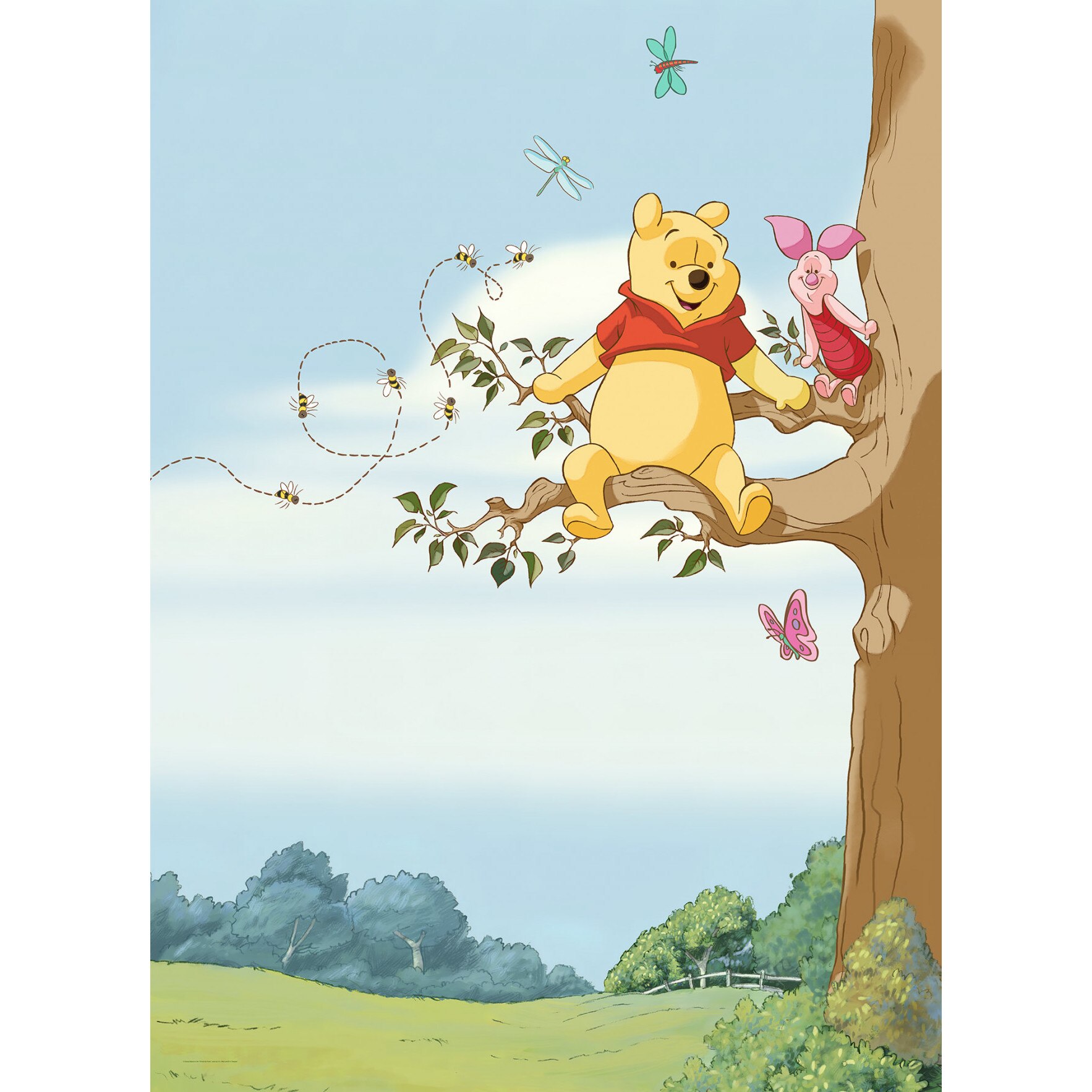 Fototapet pentru copii, cu Winnie the pooh, hartie, semilavabil, 4-4116 multicolor 184cm X 254cm