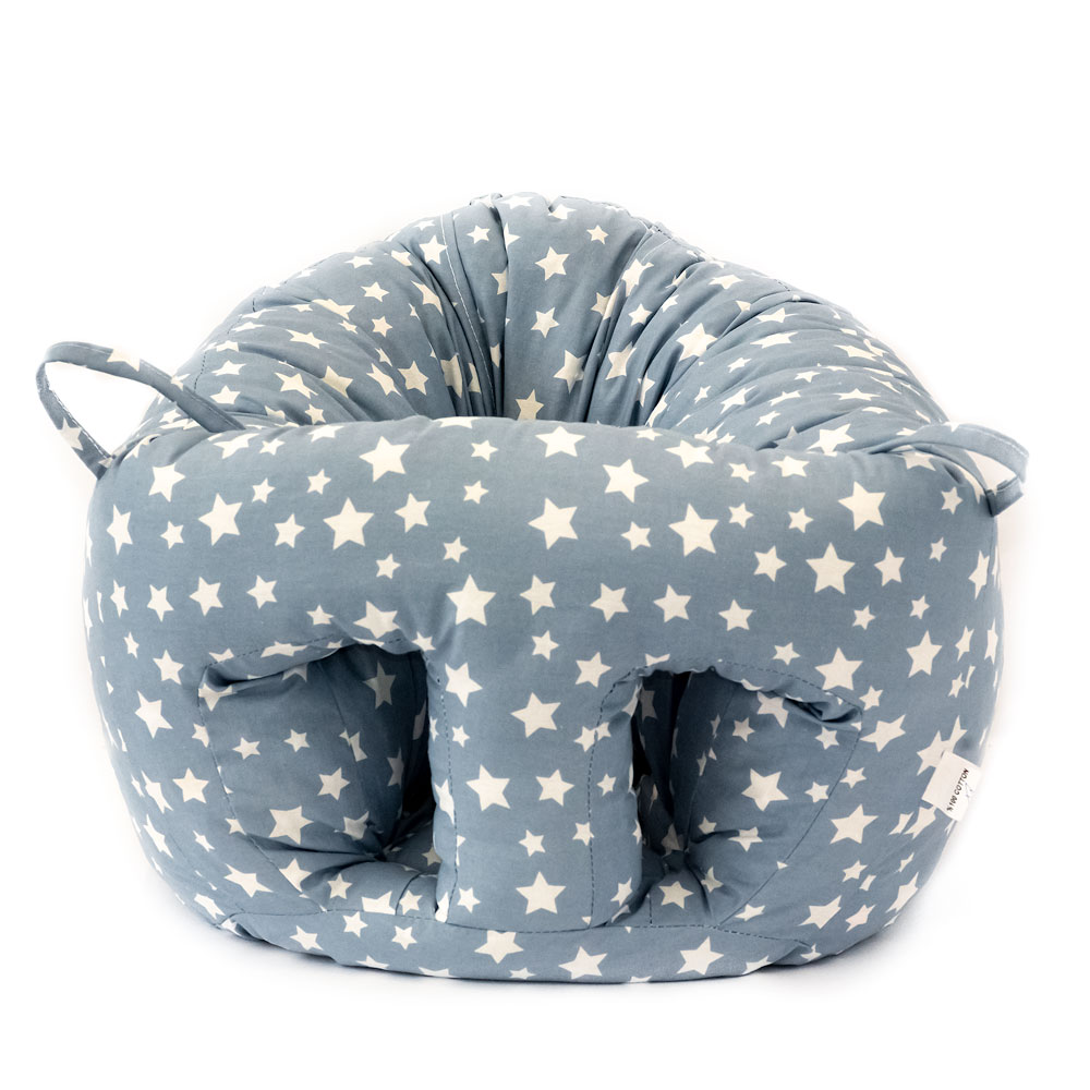 Fotoliu sezut Bebe cu stele albastre deschise , XL, Material textil, multicolor