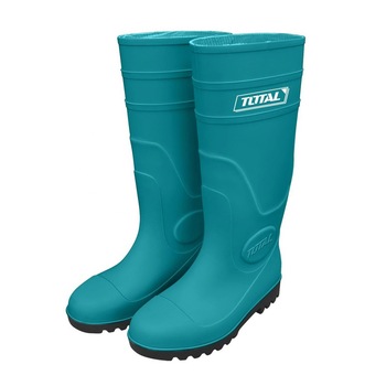 Cizme cauciuc Total, bombeu metalic de protectie, marimea 40, Verde Cizme cauciuc Total, bombeu metalic de protectie, marimea 40, Verde