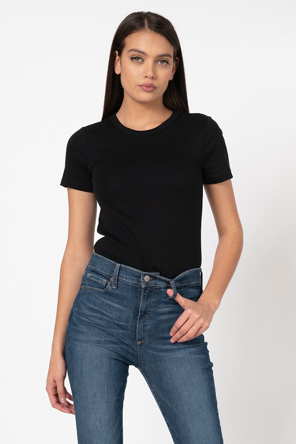 GAP, Tricou din amestec de modal 000241902, Negru, 2XL