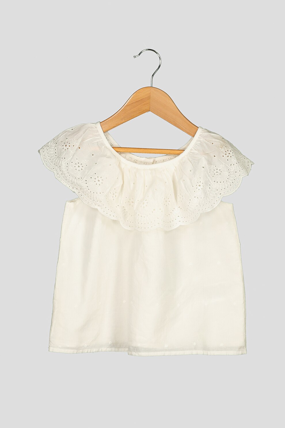 GAP, Bluza cu detalii cu dantela Sangallo, Alb, 120 CM