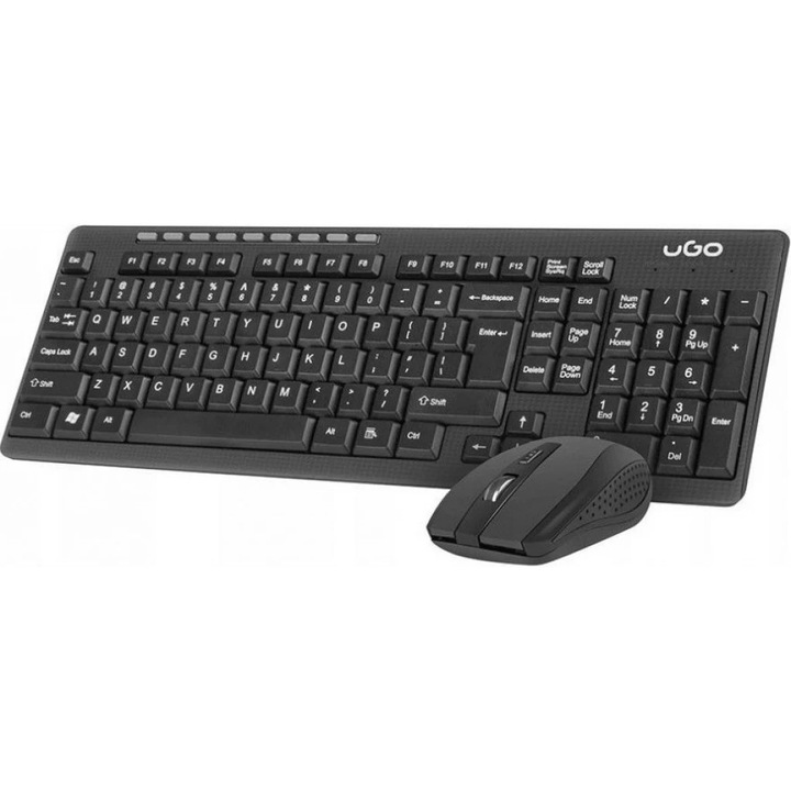Set tastatura wireless si mouse optic uGo, Etna CW110, Negru