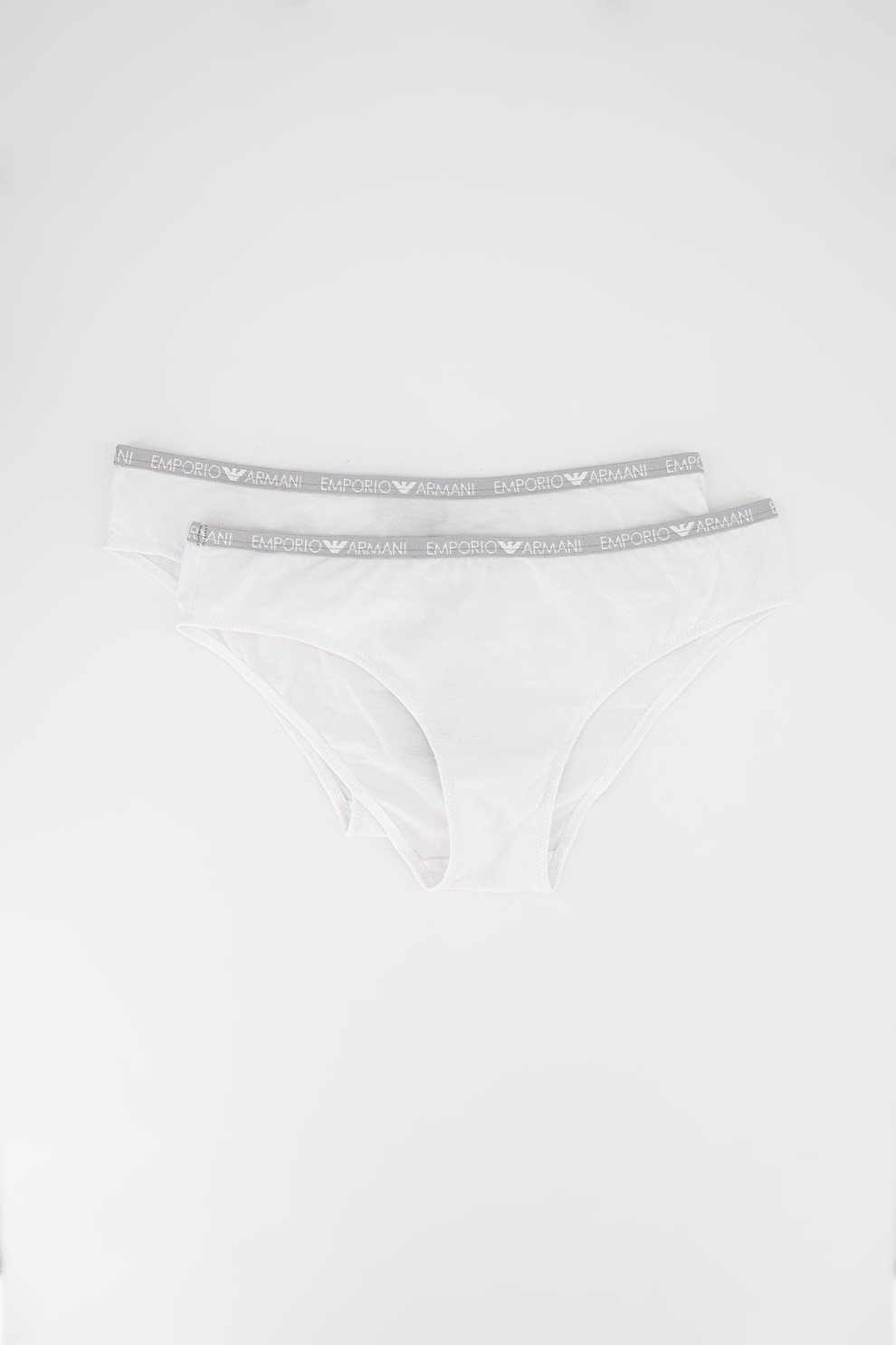 Emporio Armani Underwear, Set de chiloti cu banda logo in talie - 2 perechi, Alb, XL