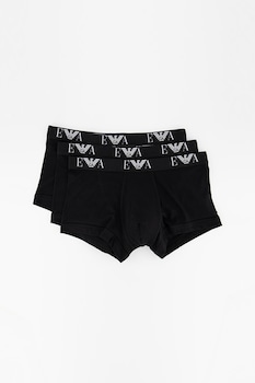 Emporio Armani Underwear - Боксерки с лого, 3 чифта, Черен