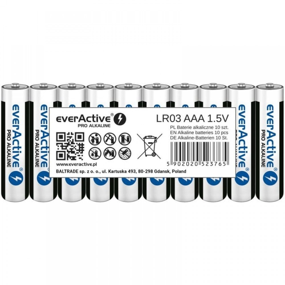 Baterii everActive Pro Alkaline AAA , LR03 1.5V 10 Baterii / Set