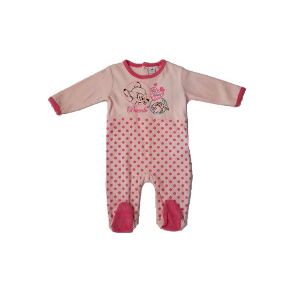 Body bebelus cu maneca lunga, Disney, Bambi, Roz, 74 cm, 12 luni