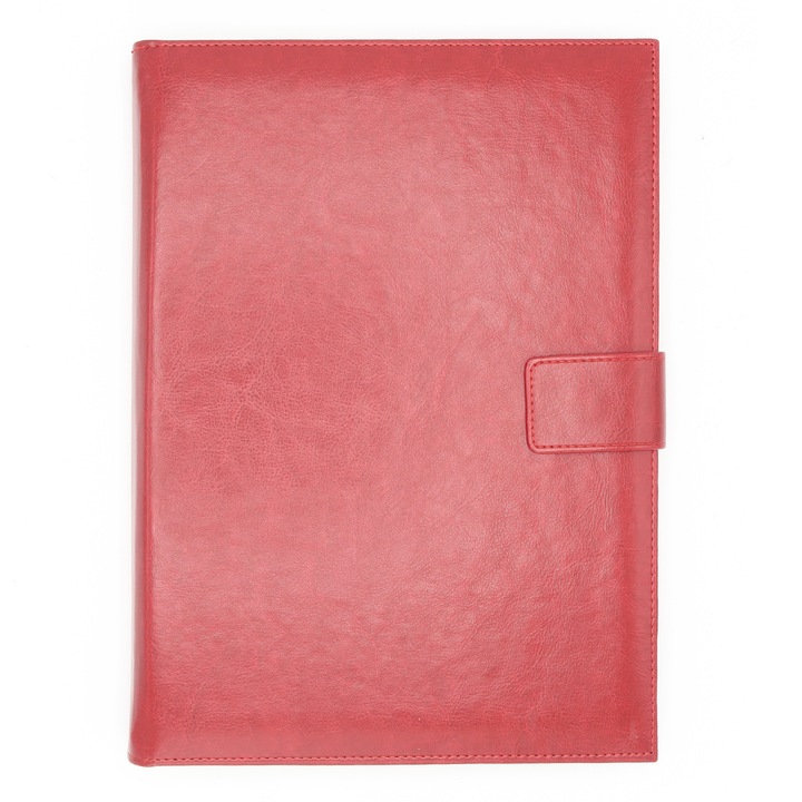 Agenda A4 Premium cu mecanism auriu rosu