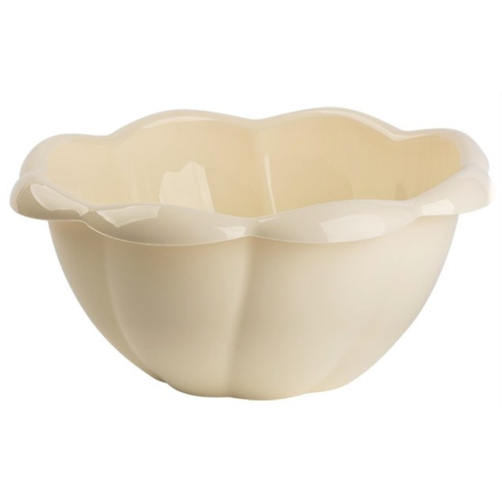 Bol servire ND floare, 20x9 cm, Crem