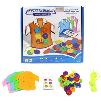 Joc educativ de snuruit Pune Nasturii pe Haina - Krista® Joc educativ de snuruit Pune Nasturii pe Haina - Krista®