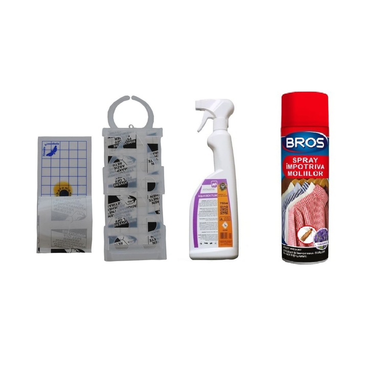 Set compus din capcana molii , insecticid Aquasektum si spray Bros
