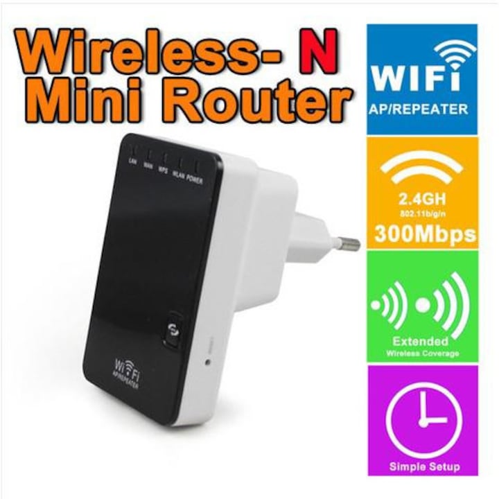 Mini Router Wireless-N / Repetor Amplificator Semnal WI-FI 300Mbps