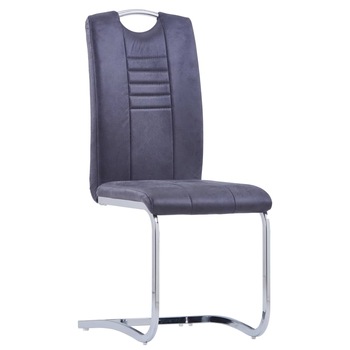 Set 4 scaune bucatarie/dining, vidaXL, Velur, 42 x 52 x 100 cm, Gri Set 4 scaune bucatarie/dining, vidaXL, Velur, 42 x 52 x 100 cm, Gri