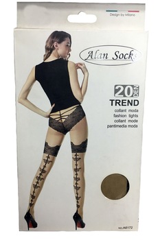 Ciorapi rafinat cu model deosebit pe picior in spate,D&J Exclussive, Nature Ciorapi rafinat cu model deosebit pe picior in spate,D&J Exclussive, Nature