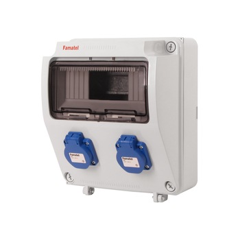 Tablou electric precablat si echipat cu prize IP54 2MX16A Famatel Tablou electric precablat si echipat cu prize IP54 2MX16A Famatel
