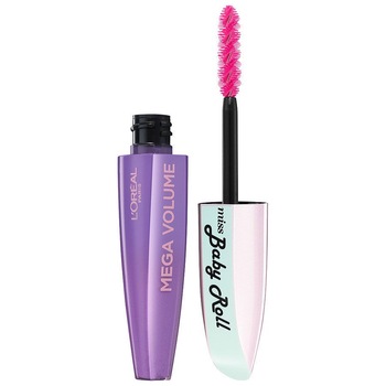 Mascara L'oreal Miss Baby Roll Mega Volume Waterproof Mascara, mov liliac Mascara L'oreal Miss Baby Roll Mega Volume Waterproof Mascara, mov liliac