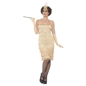 Costum carnaval femei anii 20 flapper auriu, S Costum carnaval femei anii 20 flapper auriu, S