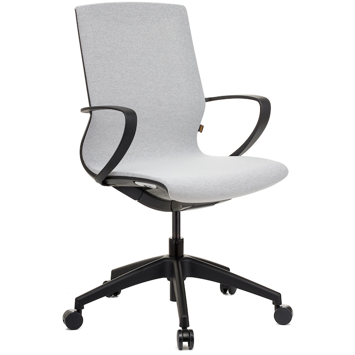 QMOBILI VISION BL Fehér irodai szék, mesh, fekete váz, súlyhoz állítható hintamechaniká, rögzített karfa, polipropilén csillagláb