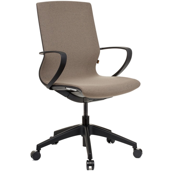 QMOBILI VISION BL Barna irodai szék, mesh, fekete váz, súlyhoz állítható hintamechaniká, rögzített karfa, polipropilén csillagláb, univerzális görgők