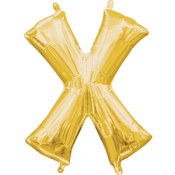 Mini X betű Fólia lufi, Gold 35 cm DPA3305901