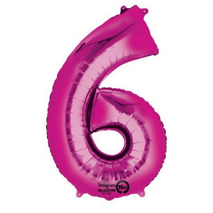 Óriás 6-os Pink szám Fólia lufi 86*55 cm DPA2829001