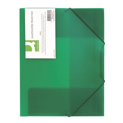 Mapa din Plastic Q-CONNECT cu 6 Compartimente, 330x240x30 mm, Elastic pe Colturi si Index, Model Verde Transparent