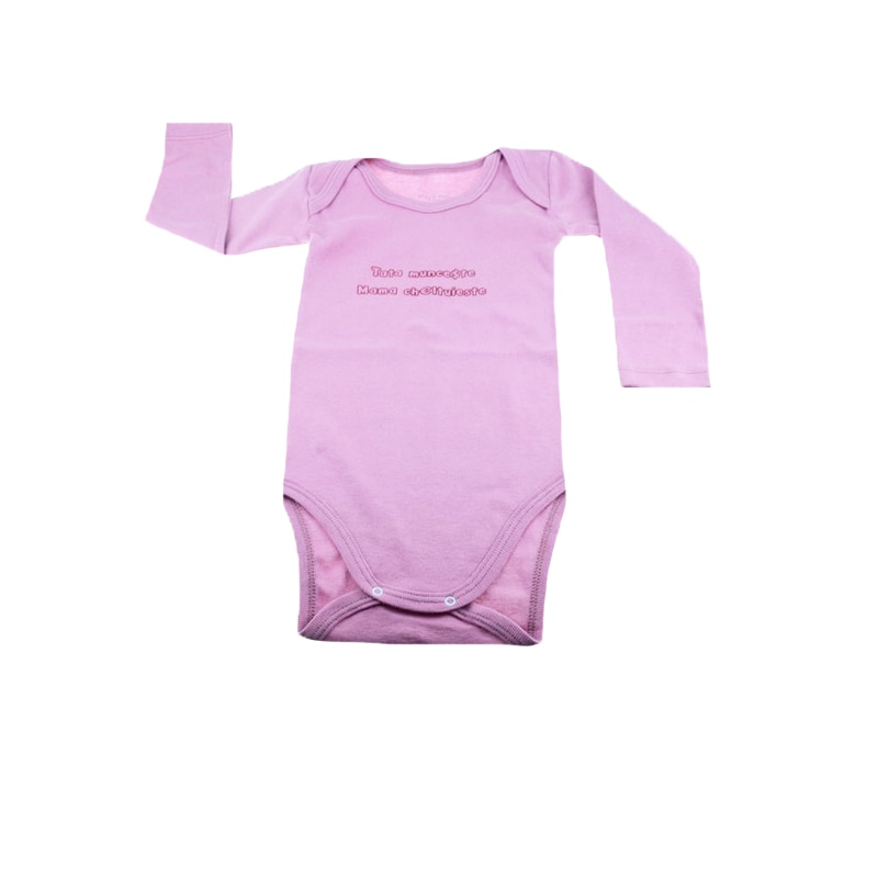 Body cu maneca lunga, fete, Mini Bimbi, Roz